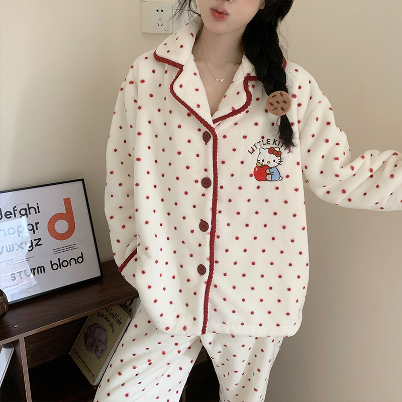 珊瑚绒睡衣女冬季加厚加绒2025新款少女款开衫秋冬款家居服可外穿