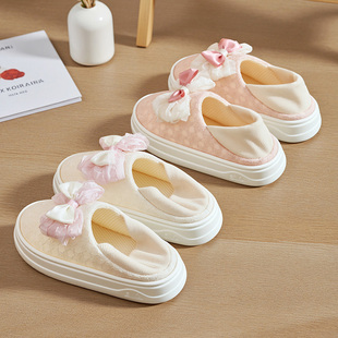 女夏薄款 厚底产后透气10月份包跟孕妇棉拖鞋 防滑软底 春秋季 月子鞋