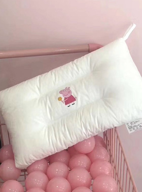 婴幼儿枕芯羽丝绒儿童枕头单只水洗棉婴童护颈枕超薄款全棉小枕头