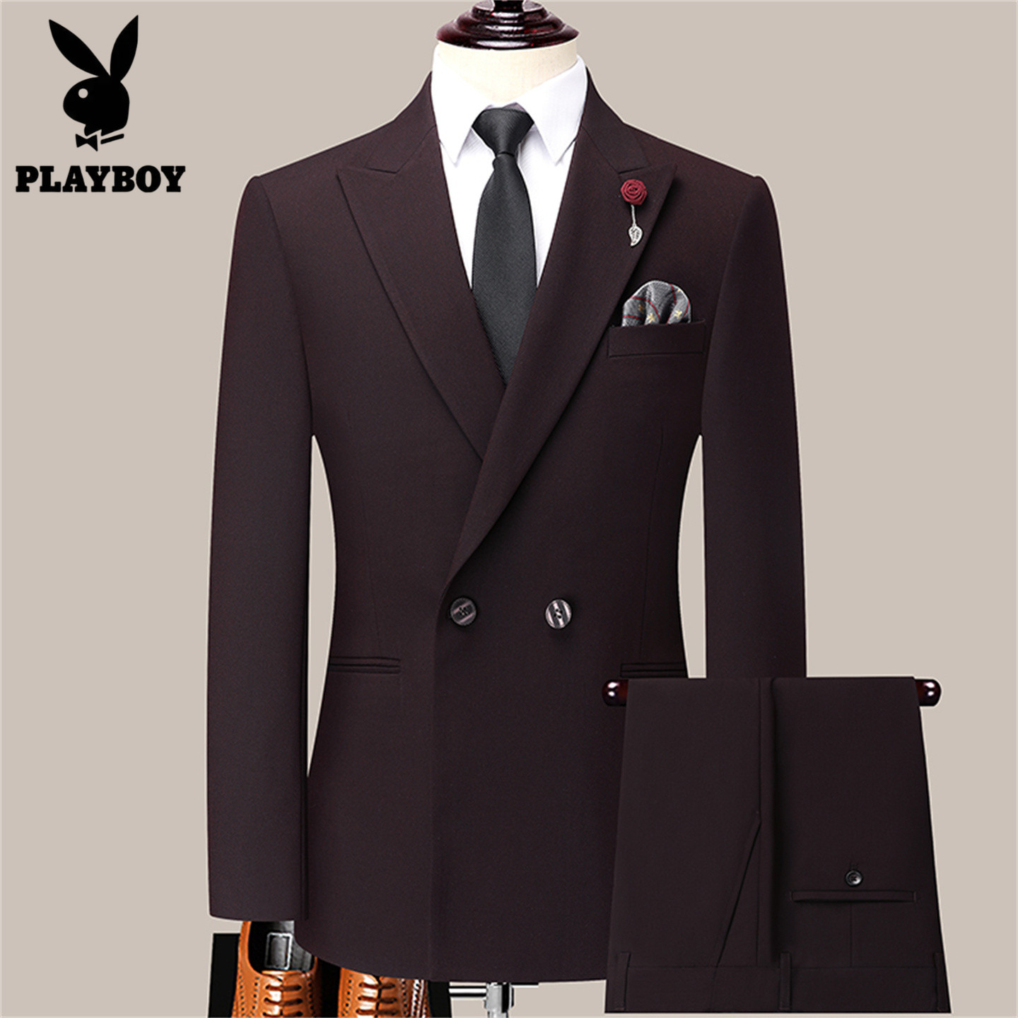 花花公子西服套装男高级商务正装