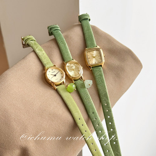 初目《中古风》手表女士女款轻奢复古皮带表高颜值小众设计感女生