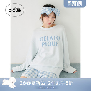 半边绒字母套头短裤 女睡衣套装 PWNT261085 pique26春夏新品 gelato