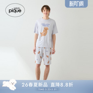 T恤居家PMCT261261 男睡衣翻肚皮小狗短袖 gelato pique26春夏新品