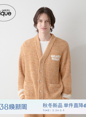 gelato pique25秋冬新品男女同款睡衣华夫格针织开衫PHNT254969