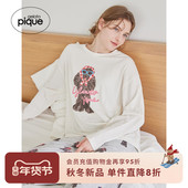女睡衣头巾狗柔软长袖 gelato pique26春夏新品 T恤居家PWCT261231