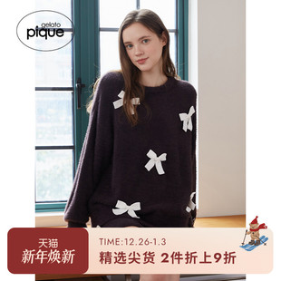 PWNT244069 套头衫 gelato pique秋冬女睡衣蝴蝶结缎带长袖