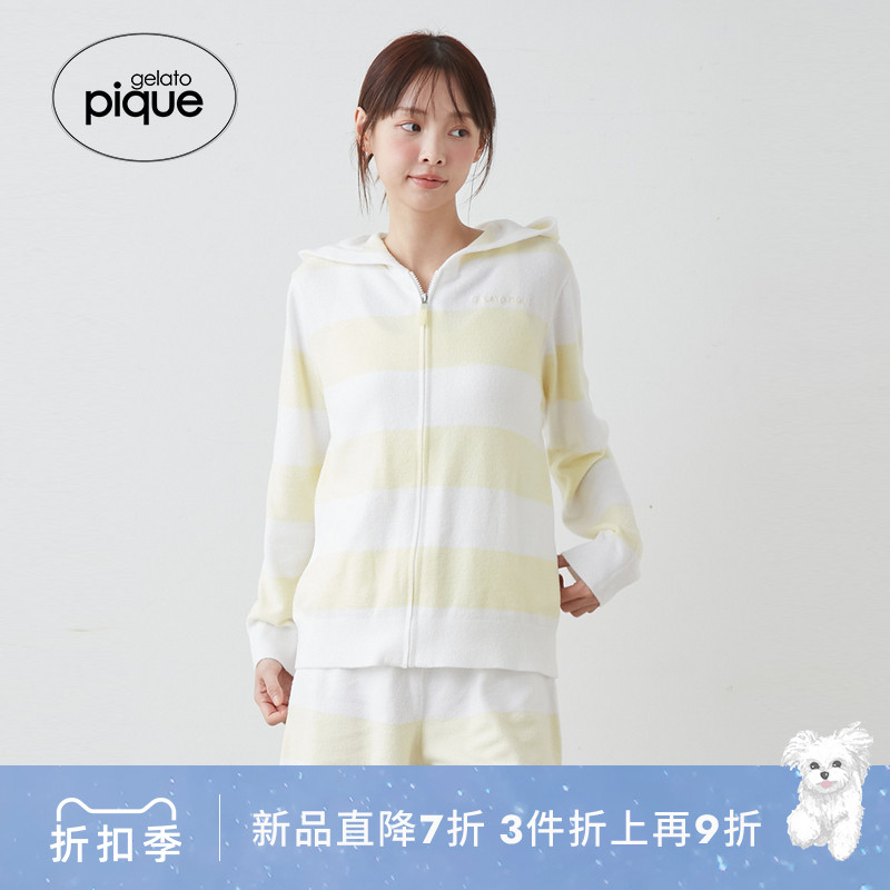 gelato pique26春夏新品女睡裤奶昔条纹系带短裤居家PWNP262025图片