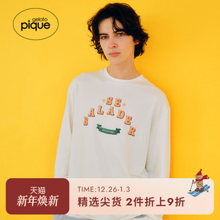 睡衣字母长袖 男女同款 T恤居家PHCT251951 pique25春夏新品 gelato