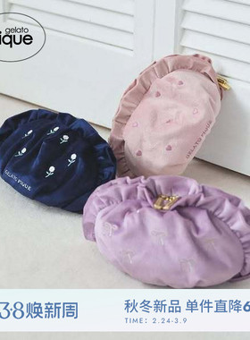 gelato pique25秋冬新品女收纳包爱心绒面饺子化妆包PWGB255636