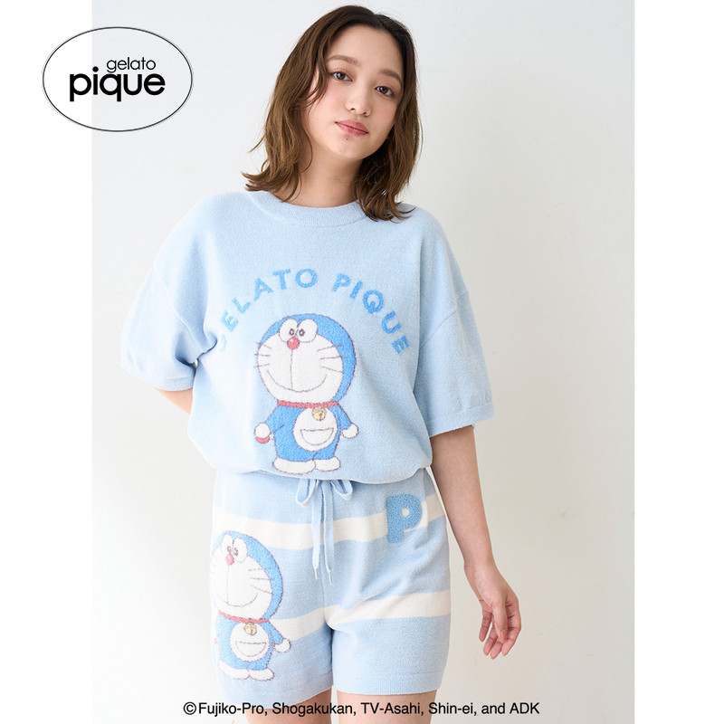 gelato pique25秋冬新品女哆啦A梦提花短袖睡衣套装PWNT254005,女士内衣/男士内衣/家居服,睡衣/家居服套装,淘宝优惠券,粉丝福利购,淘宝优惠卷
