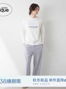 gelato pique25秋冬新品男女同款睡衣泡芙小熊长袖T恤PMCT254948