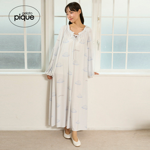 gelato 女睡裙月亮羽毛云朵系带连衣裙PWCO254273 pique25秋冬新品