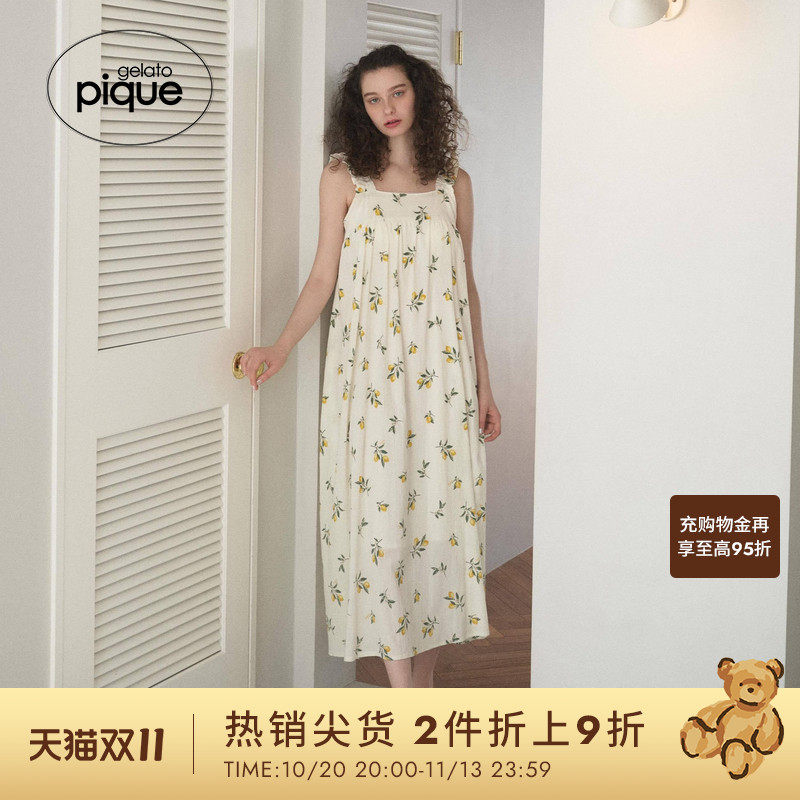 gelato pique26春夏新品女睡裙水果花枝吊带连衣裙居家PWFO262262