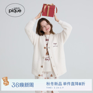 gelato pique25秋冬新品男女睡衣半边绒Steiff熊开衫PUNT255037