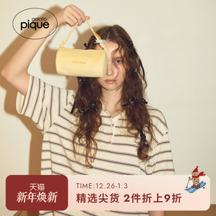 多色条纹polo短袖 gelato 女团同款 新品 T恤PWCT252316 pique25夏季