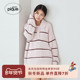 女睡衣半边绒条纹套头衫 gelato pique25秋冬新品 家居服PWNT255069