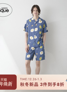gelato pique25秋冬新品男女同款睡裤荷包蛋满印短裤PHFP254930