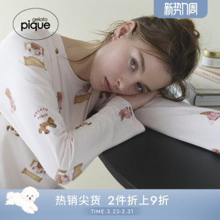gelato 女睡裙晚安小熊满印连衣裙长裙PWCO254366 pique25秋冬新品