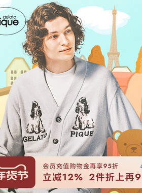 gelato pique秋冬男女同款睡衣英国可卡犬开衫PMNT244972
