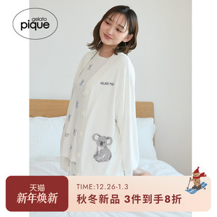 开衫 轻薄半边绒考拉提花长袖 PWNT254036 pique25秋冬新品 gelato