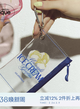 gelato pique25夏季新品透明PVC冰淇淋防水拉链化妆包PWGB252573