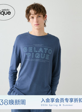 gelato pique26春夏新品男女同款睡衣字母长袖T恤居家PMCT261920