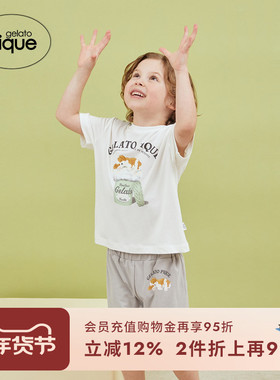 gelato pique25夏季新品儿童睡眠小狗印花短裤睡裤PKCP252674