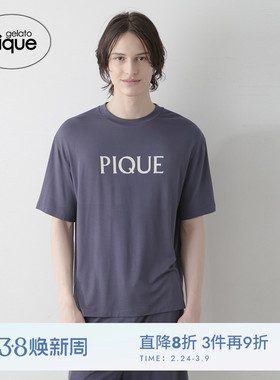 gelato pique25秋冬新品男睡衣彩色字母柔软短袖T恤PMCT254220