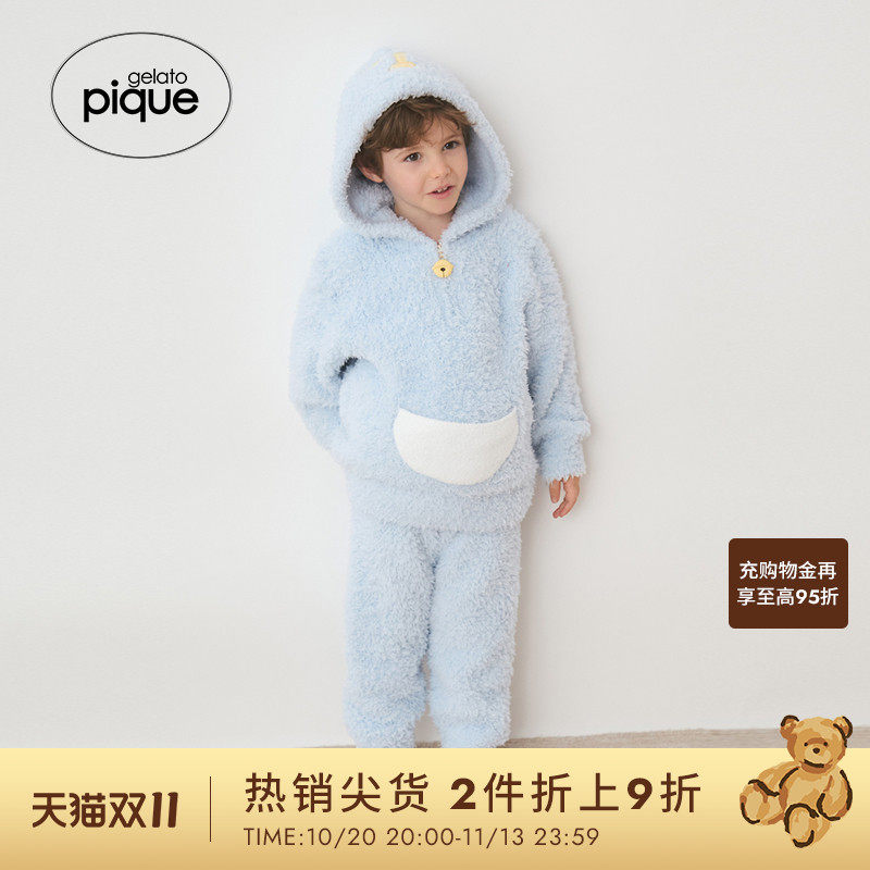 gelato pique26春夏新品儿童睡衣半边绒哆啦A梦套装PKNT261400