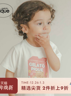 gelato pique秋冬婴儿睡衣小熊麦片短袖T恤居家PBCT244459