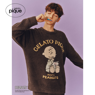 PMNT255980 男睡衣史努比联名半边绒套头衫 gelato pique25秋冬新品