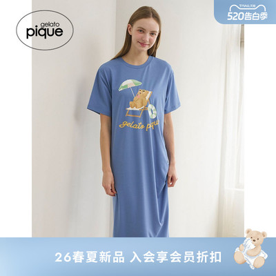 gelato pique26春夏新品女睡裙夏日小熊短袖连衣裙居家PWCO262250