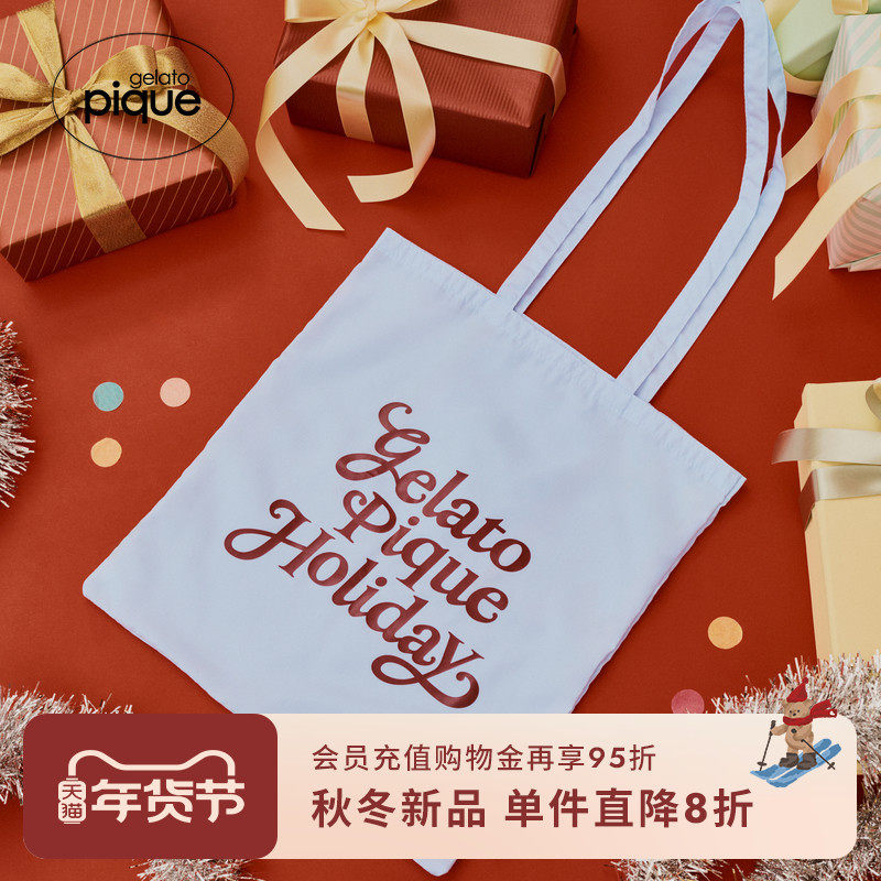 gelato pique25秋冬新品女帆布袋字母单肩手提袋圣诞PWGB255660,箱包皮具/热销女包/男包,通用款女包,淘宝优惠券,粉丝福利购,淘宝优惠卷