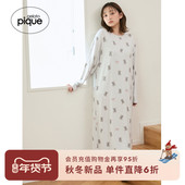 考拉满印长袖 gelato pique25秋冬新品 连衣裙柔软长睡裙PWCO254252