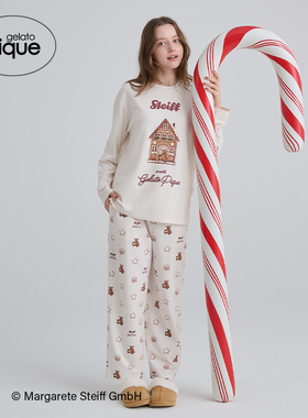 gelato pique25秋冬新品女睡衣Steiff熊长袖T恤圣诞PWCT255272