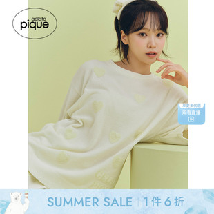 T恤家居服PWNT252056 gelato pique25夏季 新品 女睡衣爱心提花短袖