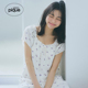 gelato 附胸垫PWFT242296 pique春夏女睡衣碎花荷叶边套头衫