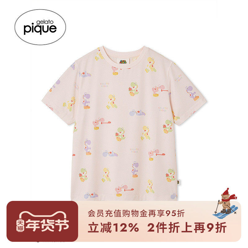 gelato pique25夏季新品女奇诺比奥耀西满印短袖睡衣PWCT252336