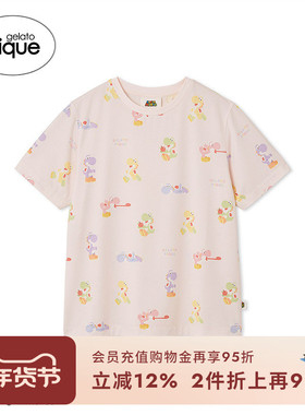gelato pique25夏季新品女奇诺比奥耀西满印短袖睡衣PWCT252336
