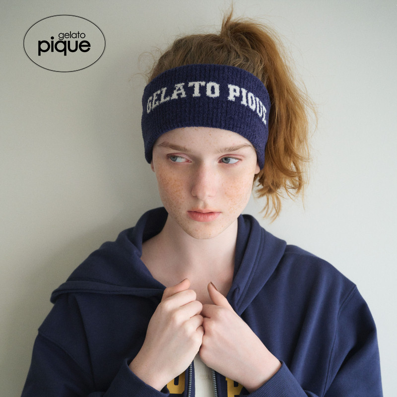 gelato pique25秋冬新品女运动风字母提花半边绒发带PWGA254692