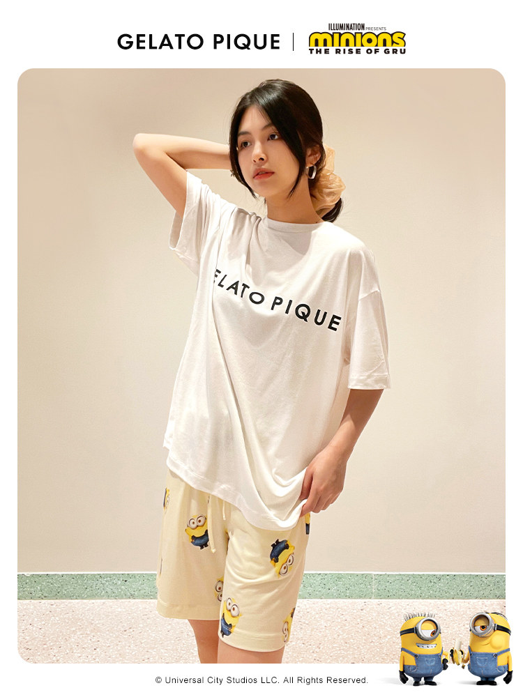 GELATO PIQUE SUMMER COUPLE PAJAMAS MINION CO-BRANDED PRINTED T-SHIRT TO WEAR SLEEP PUCT222394