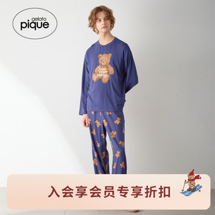 T恤圣诞情侣PMCT255333 男睡衣小熊长袖 gelato pique25秋冬新品