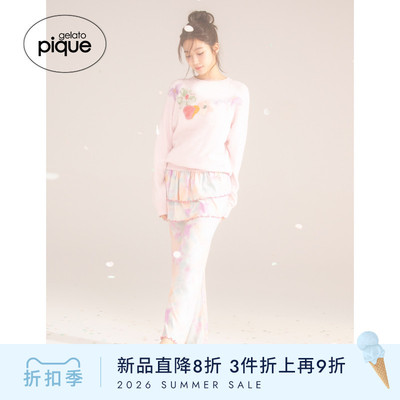 gelato pique26春夏新品女睡衣半边绒山本宽斋花卉套头PWNT261021