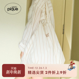 gelato pique春夏女包袋纯色条纹手提托特购物袋PWGB242548