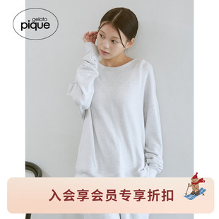 套头衫 女睡衣雪感纯色长袖 居家PWCT255286 pique25秋冬新品 gelato