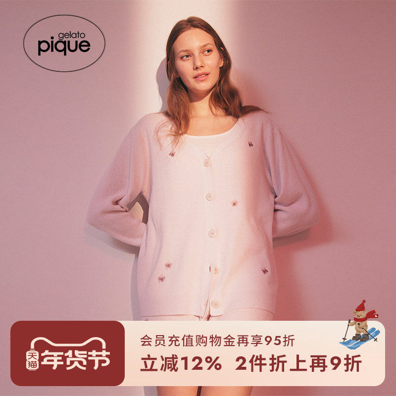 gelato pique春夏女睡裤半边绒樱花刺绣短裤外穿本命年PWNP231049,女士内衣/男士内衣/家居服,睡裤/家居裤,淘宝优惠券,粉丝福利购,淘宝优惠卷