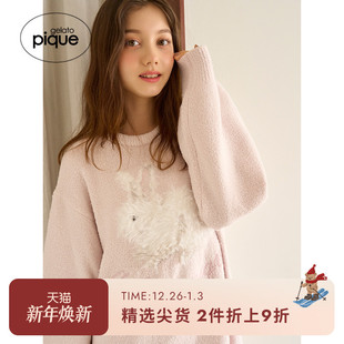 gelato 连衣裙PWNO245109 pique秋冬女睡裙兔子半边绒长袖