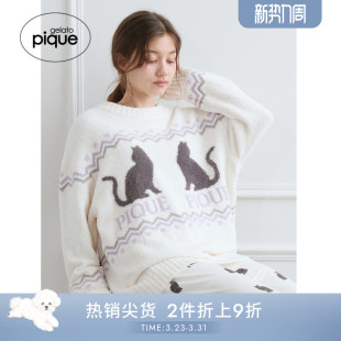 套头衫 女睡衣万圣节猫咪长袖 PWNT254033 pique25秋冬新品 gelato