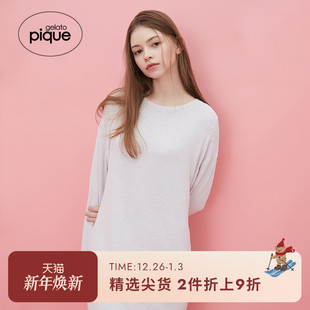 gelato 连衣裙PWCO244313 pique秋冬女睡裙纯色雪系列长袖