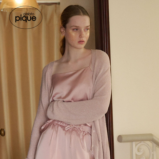 PWNT254054 女奶昔纯色纽扣针织开衫 gelato pique25秋冬新品